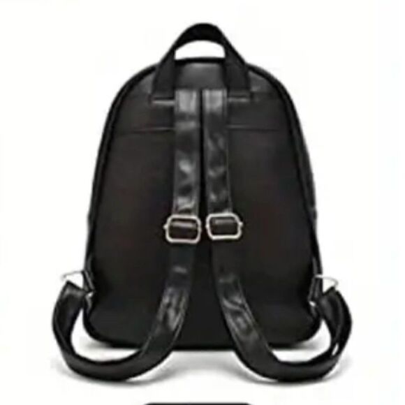 NEW 3-Pc PINK Argyle Quilted Backpack Set PU Leather School Bag & Clutch & Walle